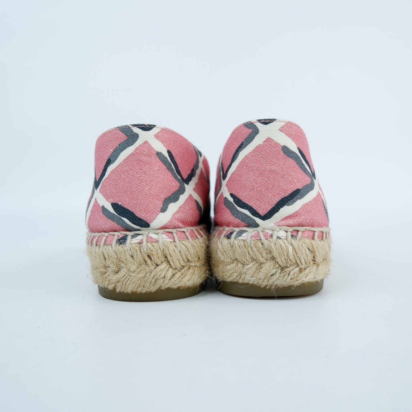 Chanel Flats Espadrille Pink Canvas 37