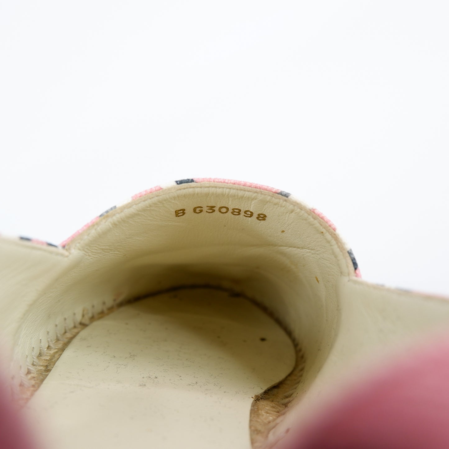 Chanel Flats Espadrille Pink Canvas 37