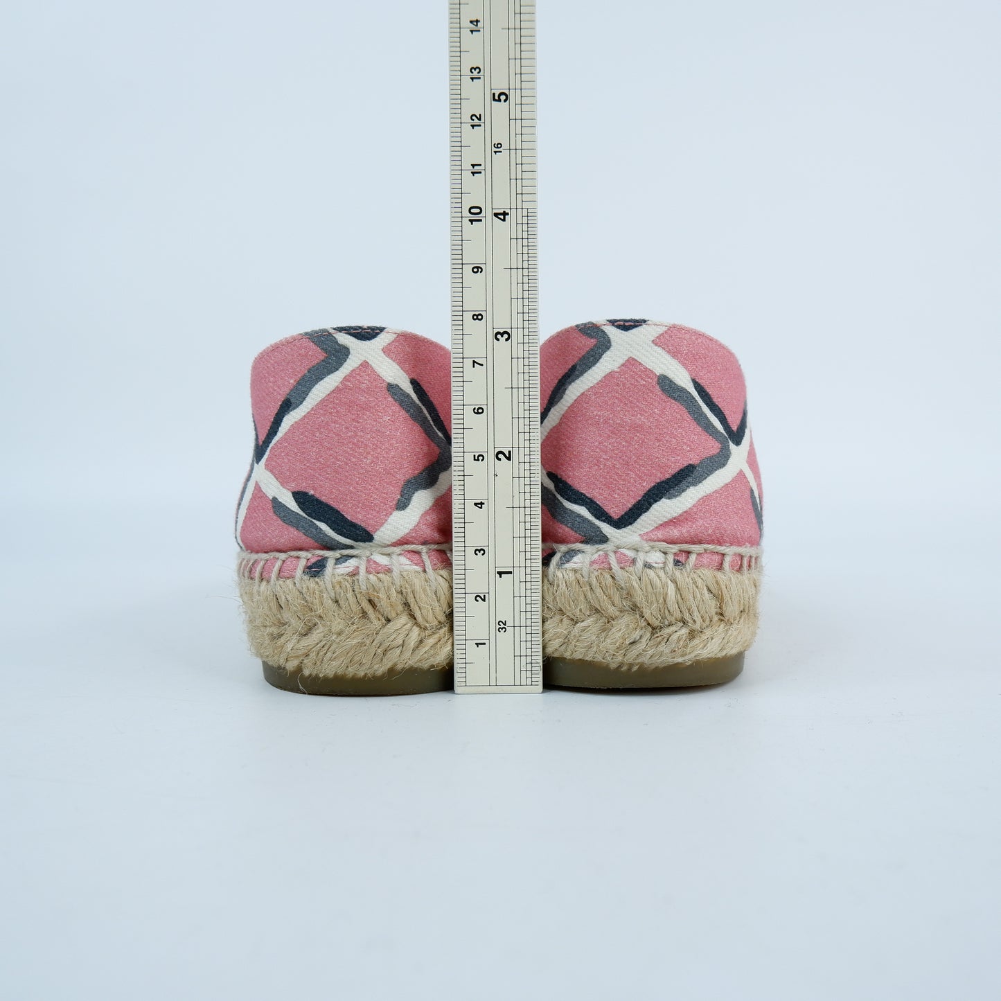 Chanel Flats Espadrille Pink Canvas 37