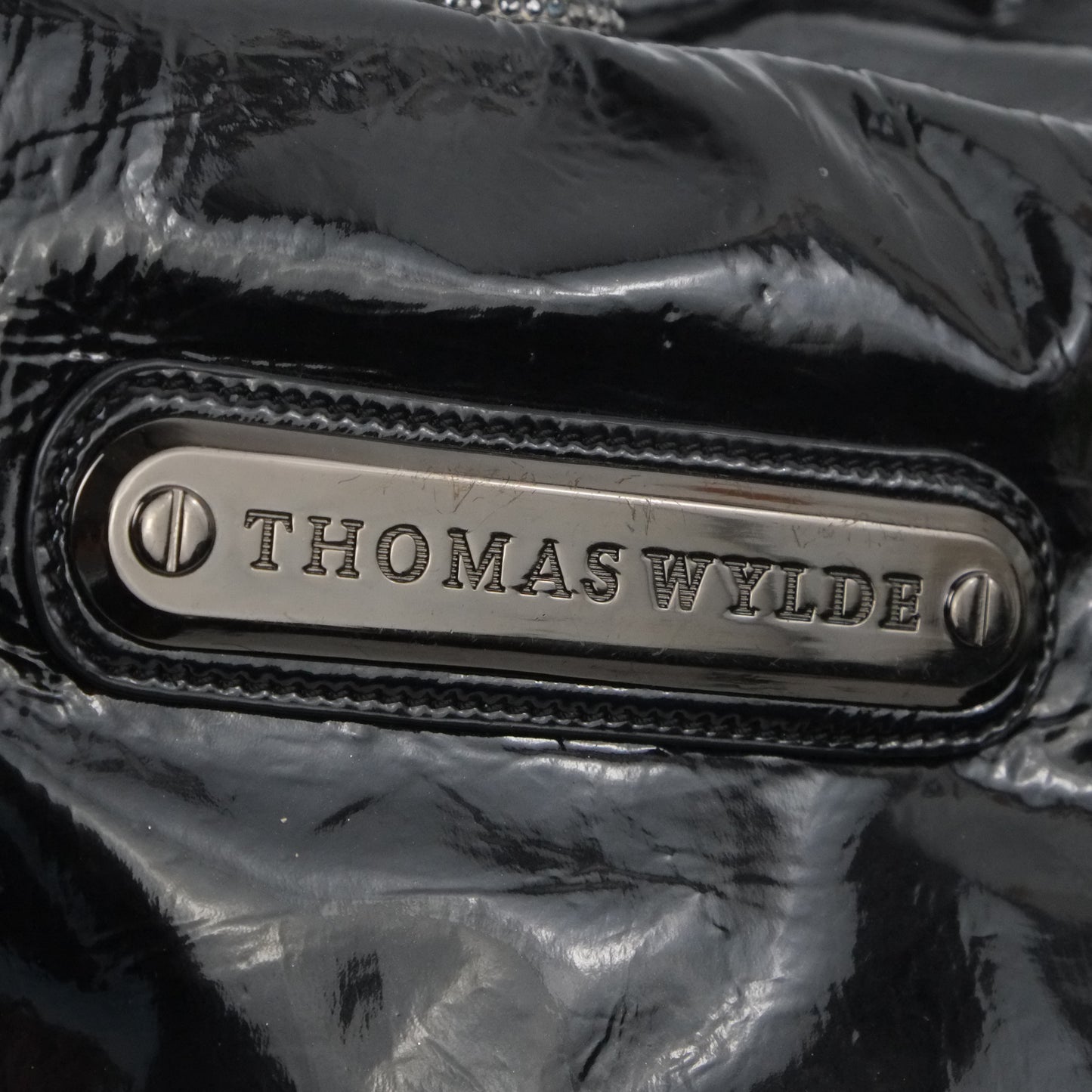 Thomas Wylde Clutch Black Patent