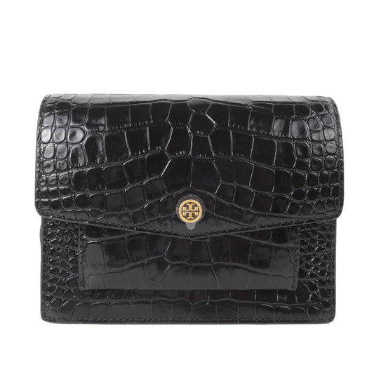 Tory Burch Flap Bag Black Croc