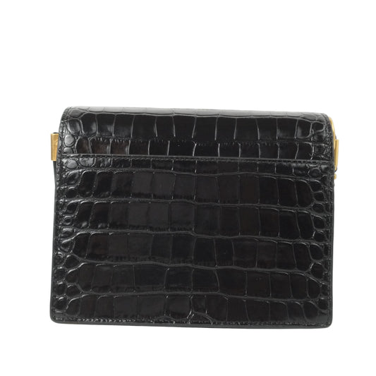 Tory Burch Flap Bag Black Croc