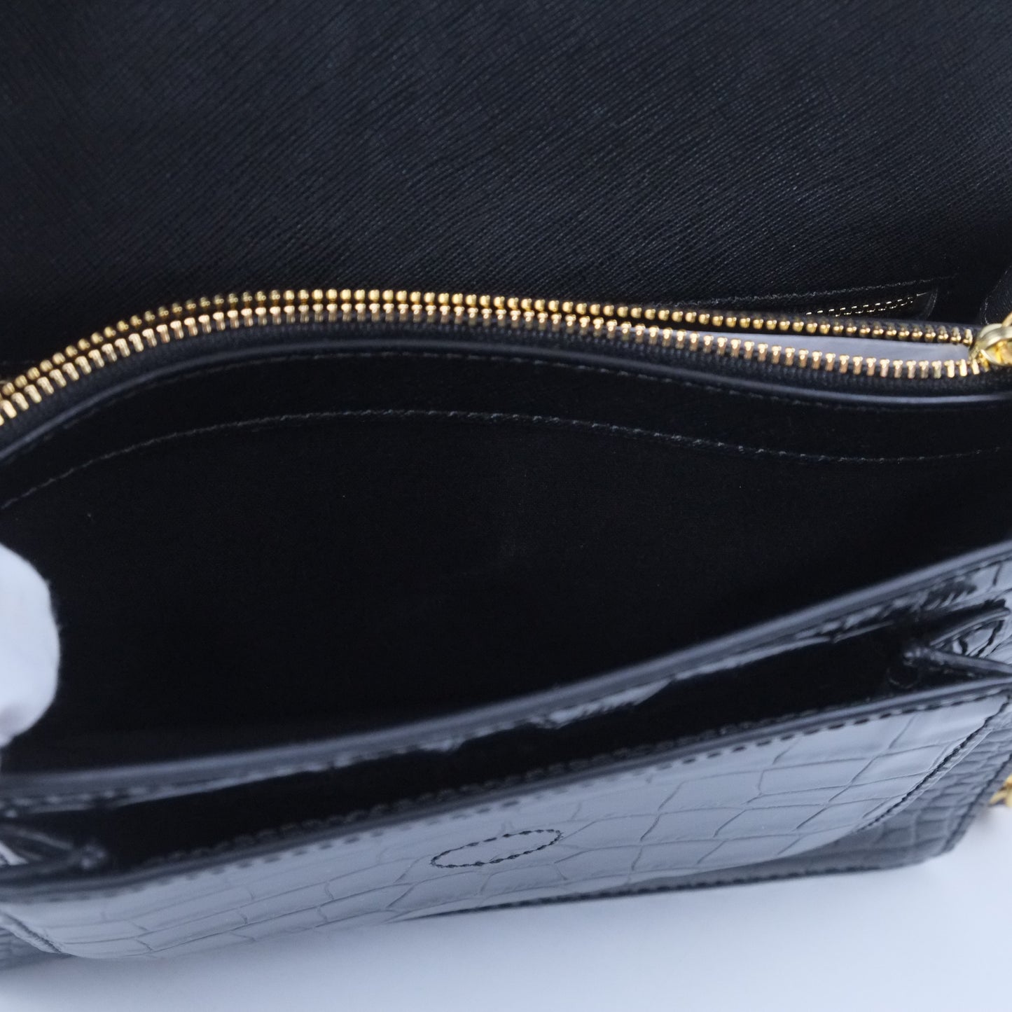 Tory Burch Flap Bag Black Croc