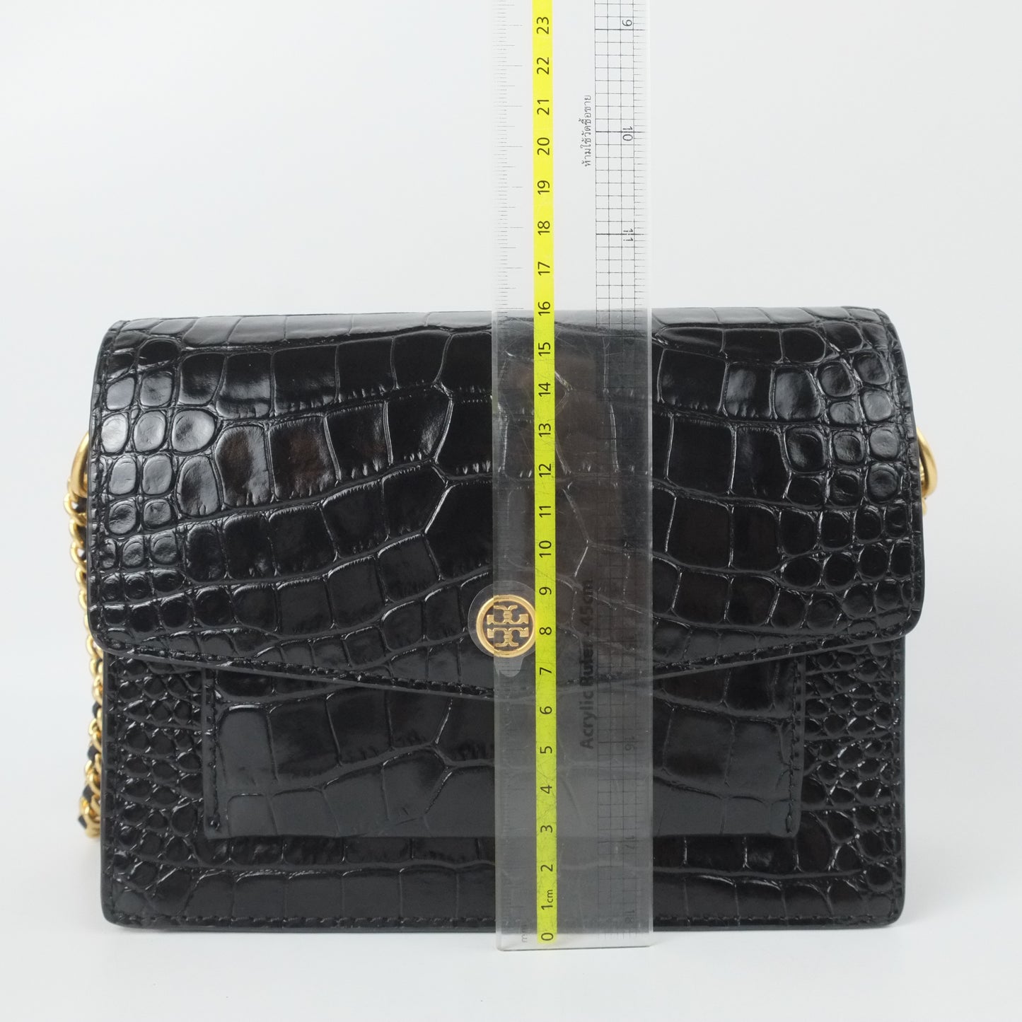 Tory Burch Flap Bag Black Croc