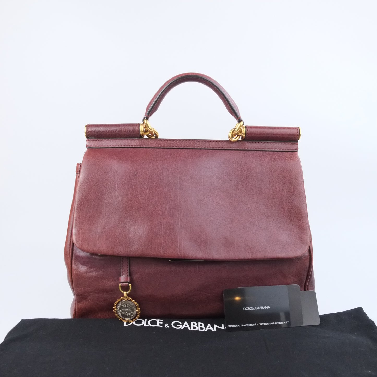 Dolce Gabbana Sicily Leather Bordeaux