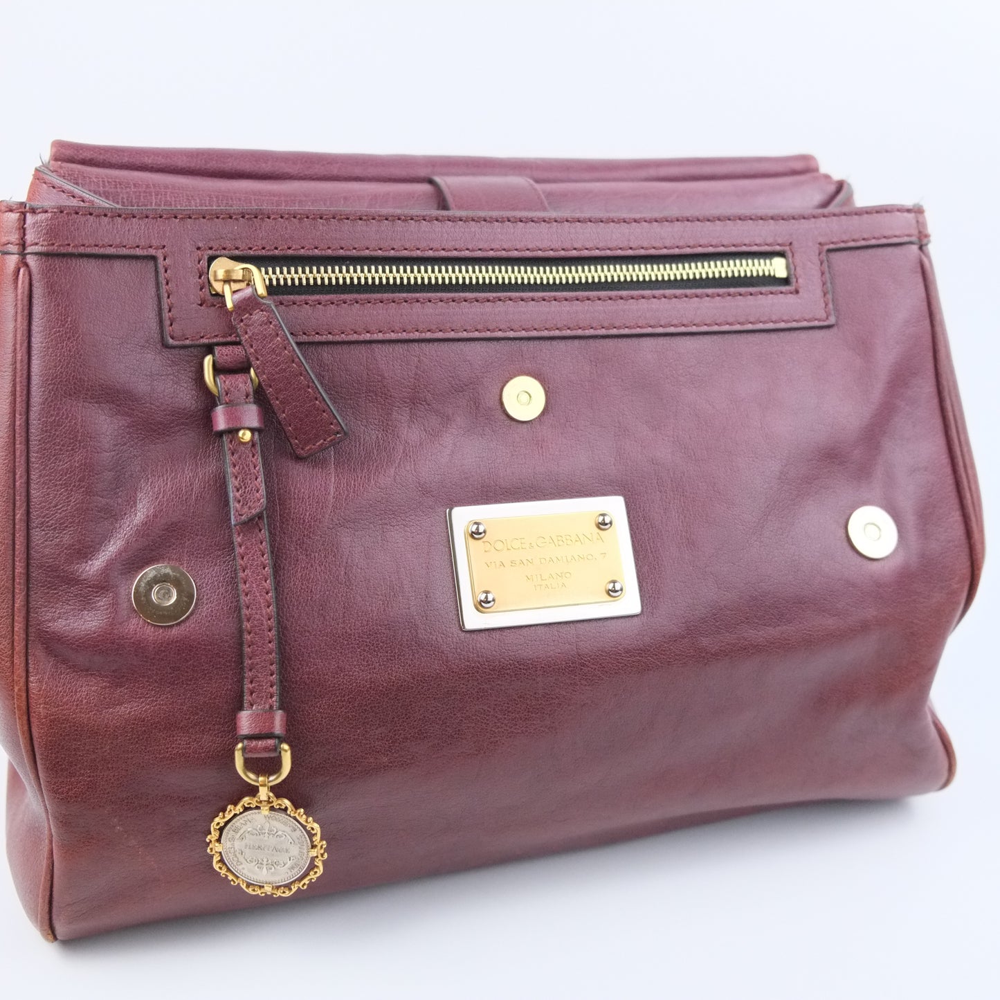Dolce Gabbana Sicily Leather Bordeaux