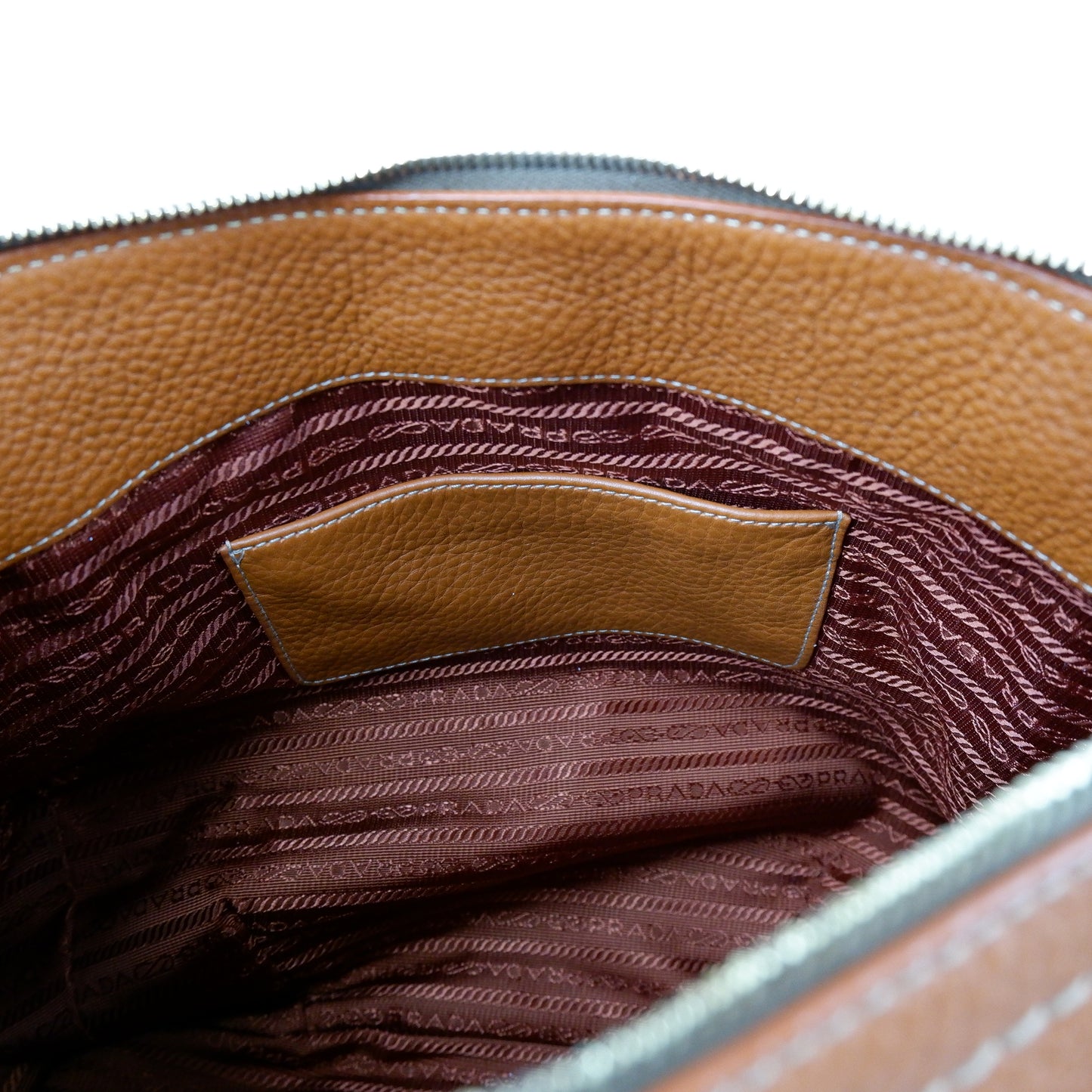 Prada Tote Zip Vit Diano Rame