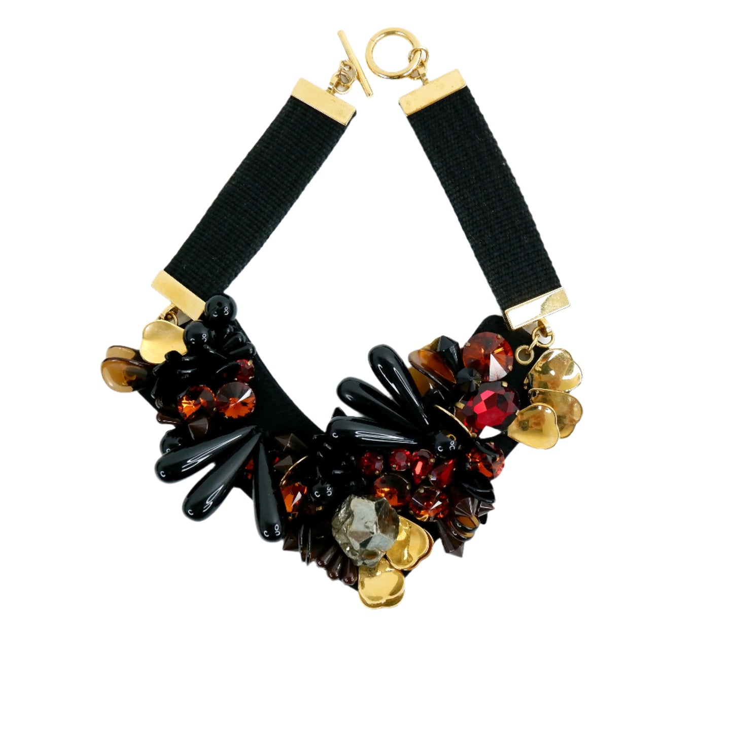 Marni Necklace Crystal Acrylic Canvas Strap
