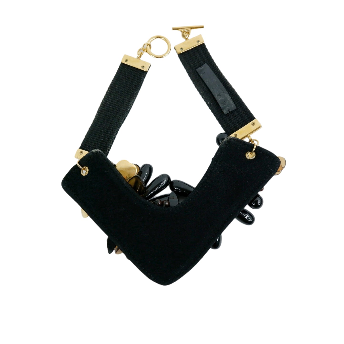 Marni Necklace Crystal Acrylic Canvas Strap