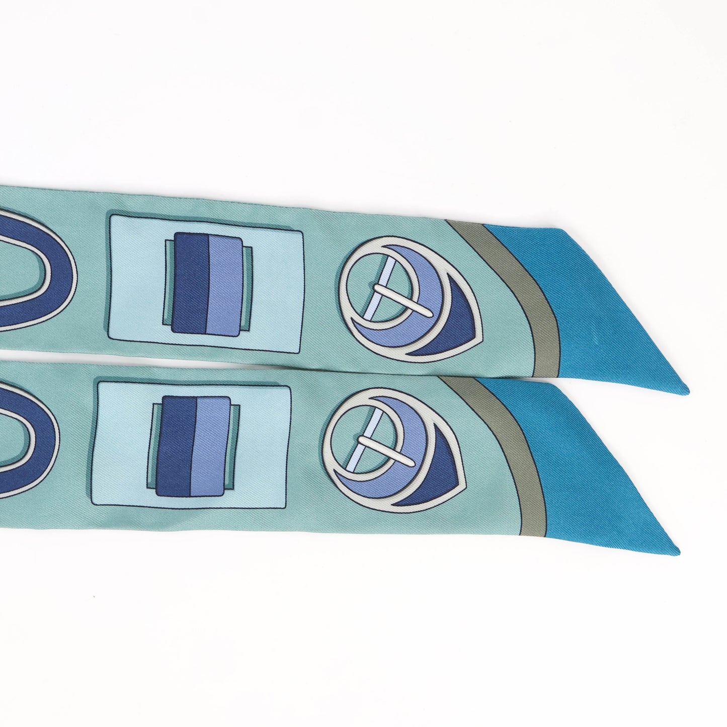 Hermes Twilly x2 "Carre En Bloucles" Blue