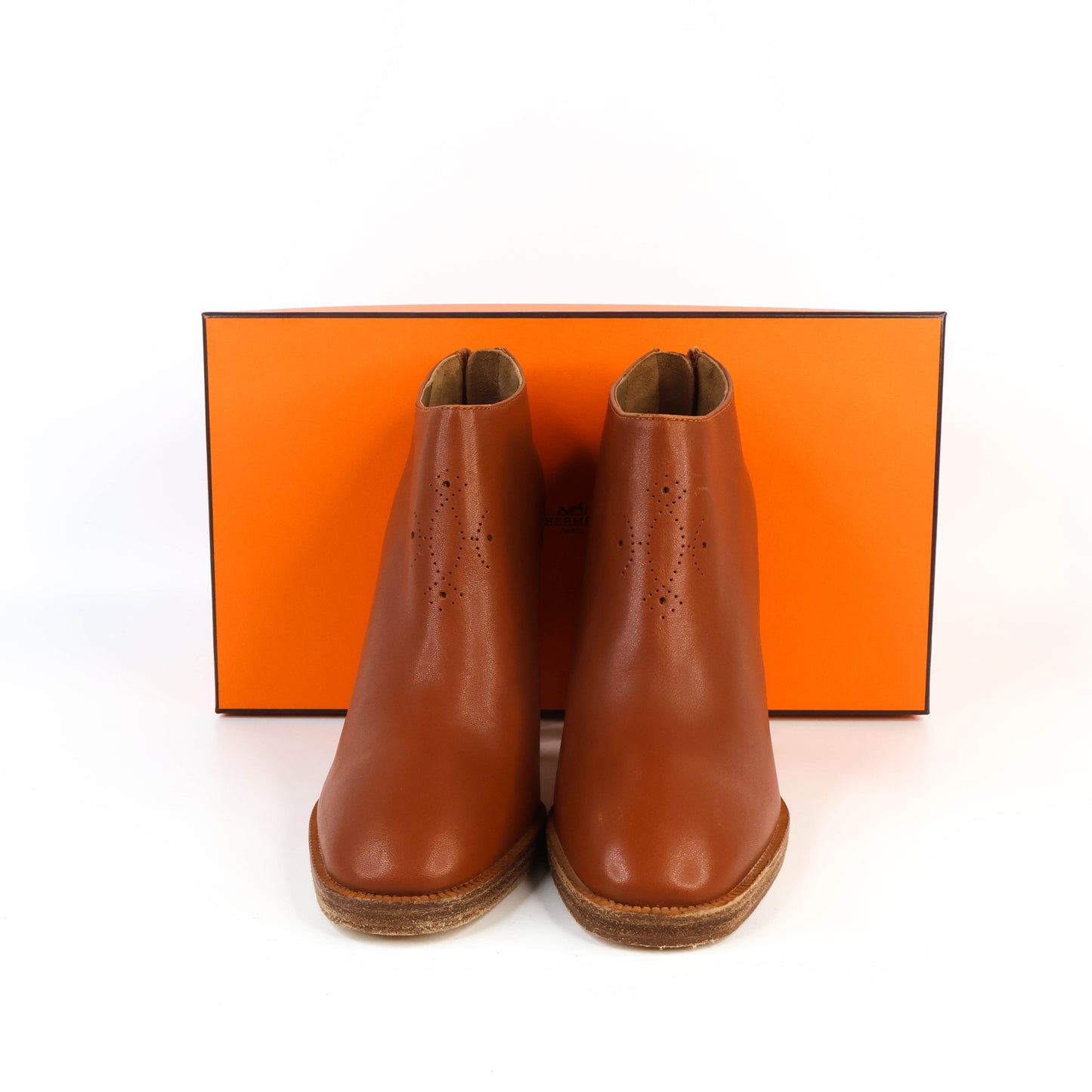 Hermes Ankle Boots Leather Gold 38
