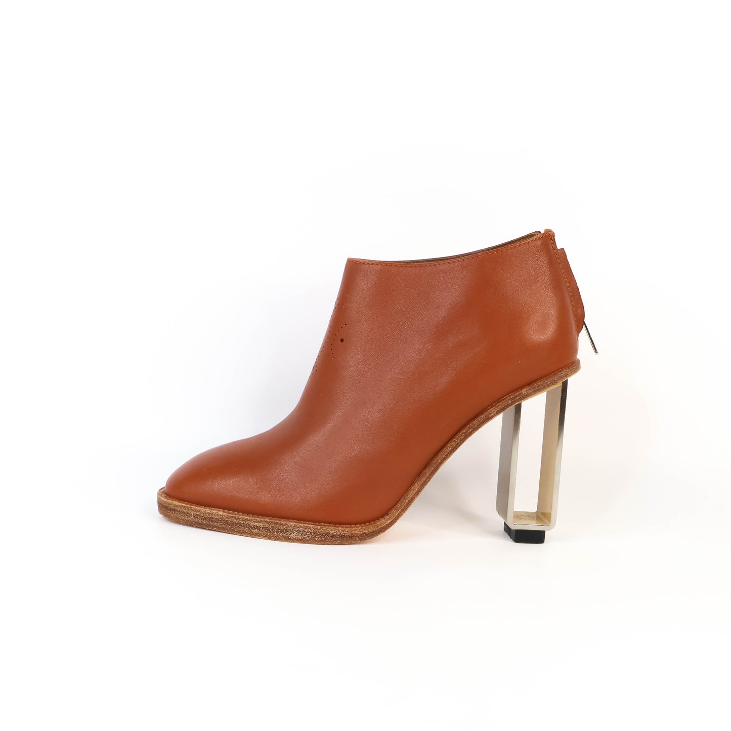 Hermes Ankle Boots Leather Gold 38