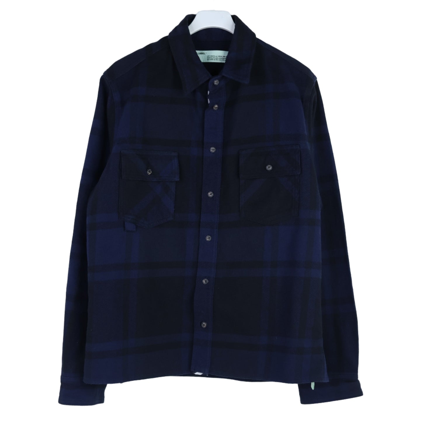 OFF-WHITE Stencil Flannel Shirt Black/Blue