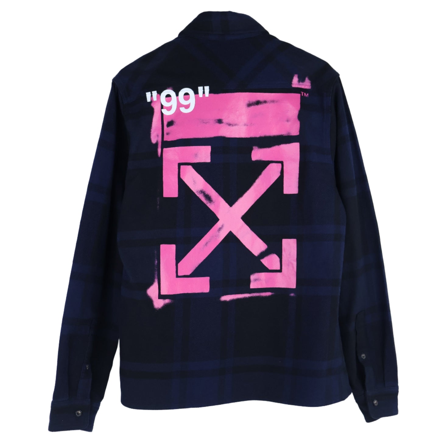OFF-WHITE Stencil Flannel Shirt Black/Blue