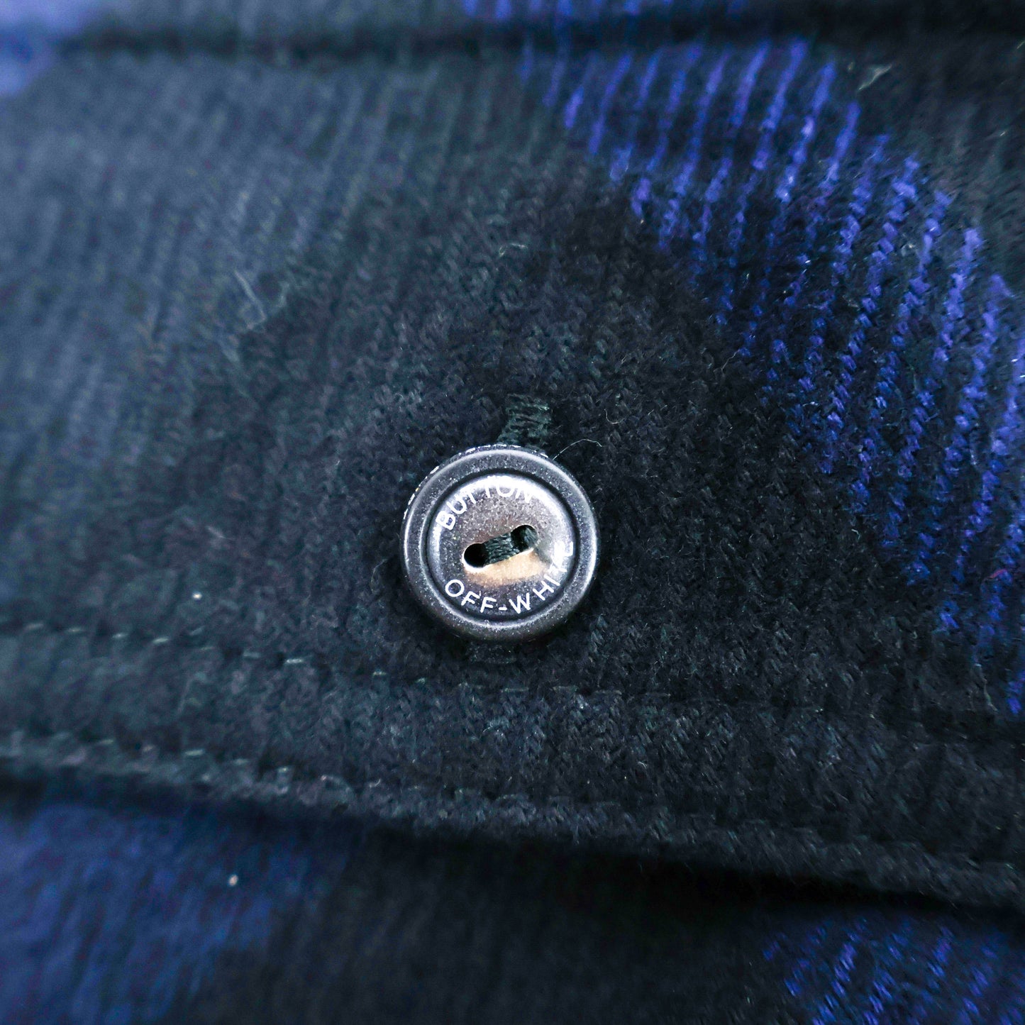 OFF-WHITE Stencil Flannel Shirt Black/Blue