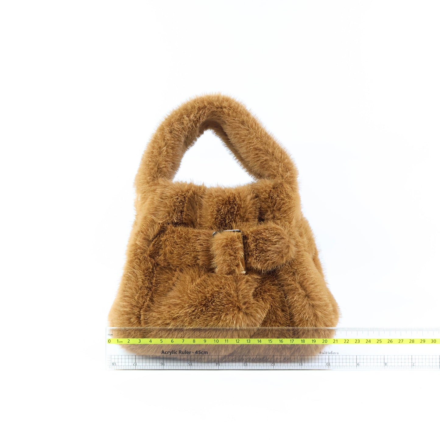 Boyy Scrunchy Faux fur Top Handle Bag Brown