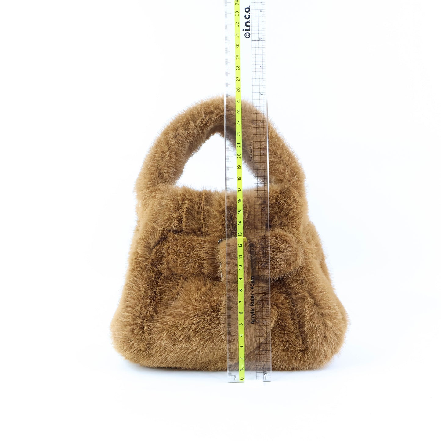 Boyy Scrunchy Faux fur Top Handle Bag Brown