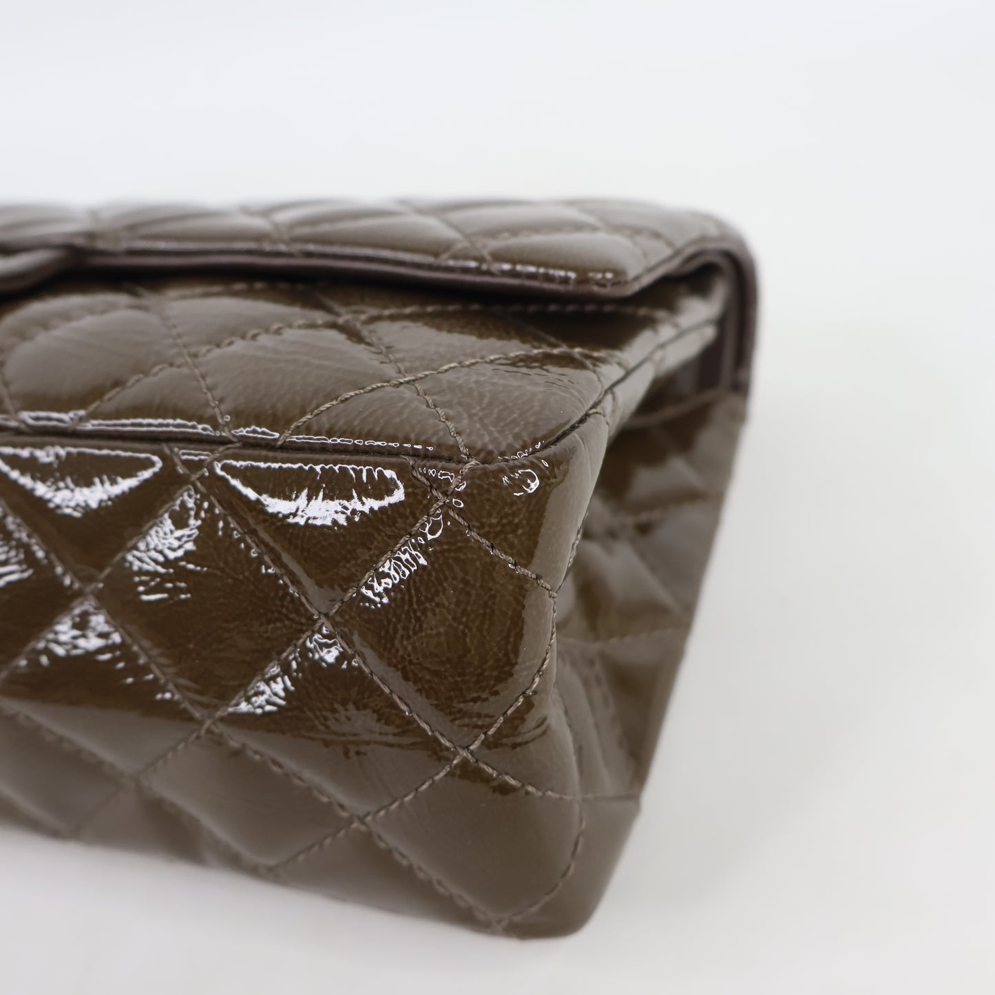 Chanel Reissue 226 Olive Brown Patent SHW