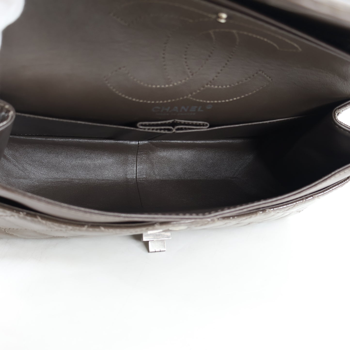 Chanel Reissue 226 Olive Brown Patent SHW