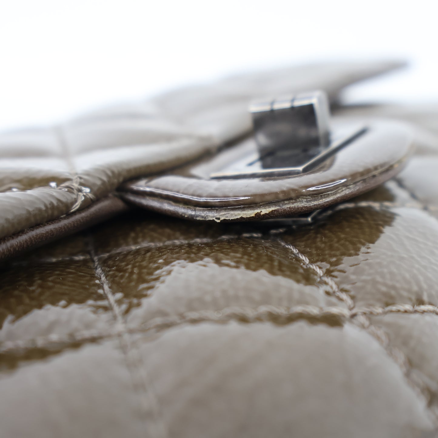 Chanel Reissue 226 Olive Brown Patent SHW