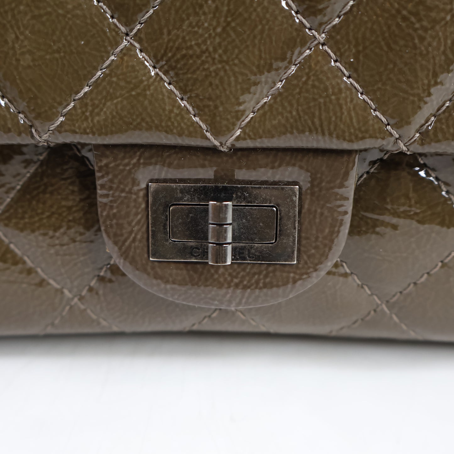 Chanel Reissue 226 Olive Brown Patent SHW