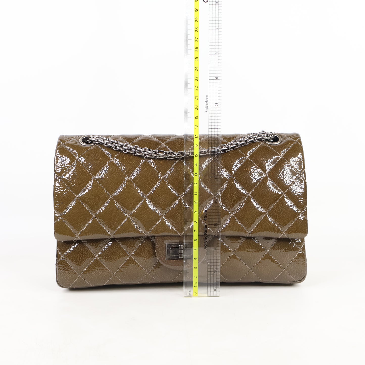 Chanel Reissue 226 Olive Brown Patent SHW