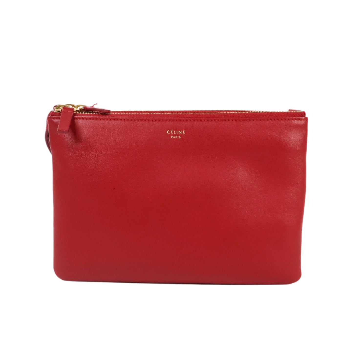 Celine Trio Crossbody Bag Red Leather