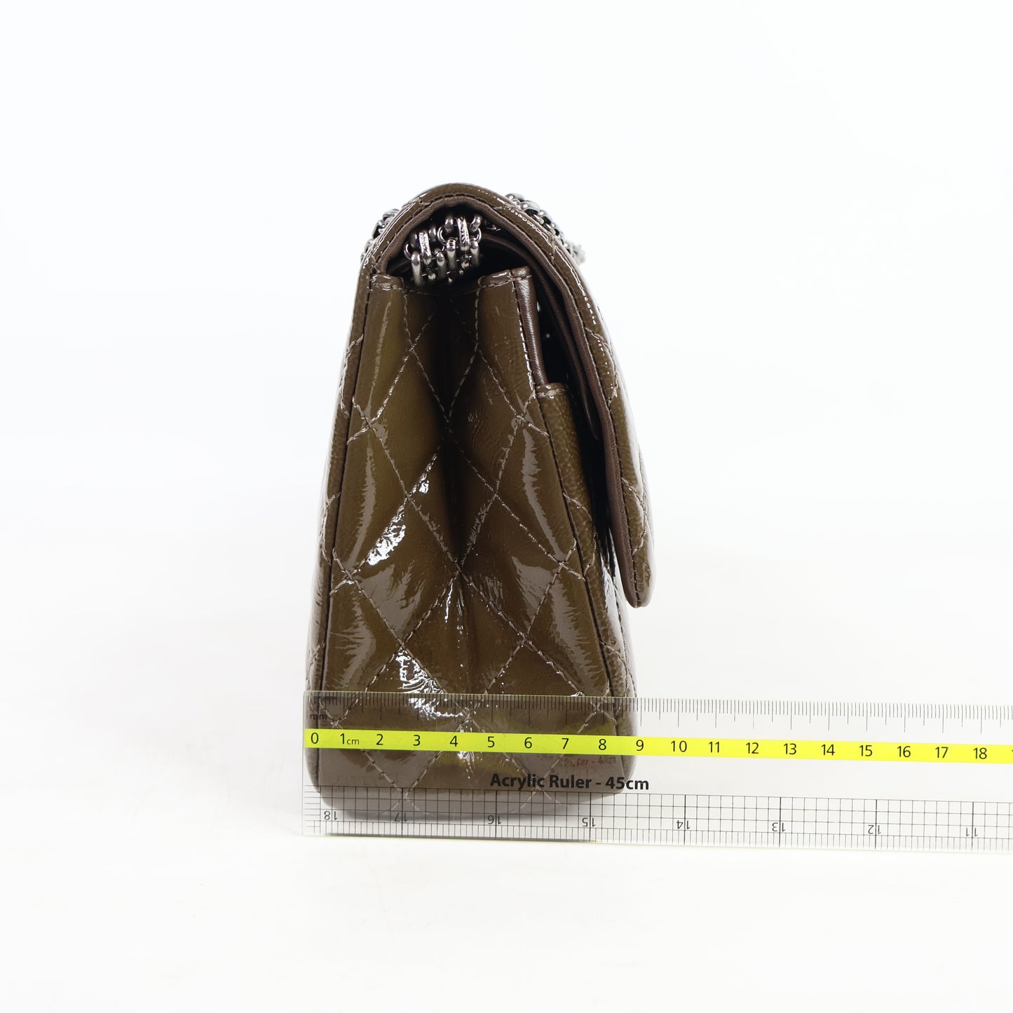 Chanel Reissue 226 Olive Brown Patent SHW