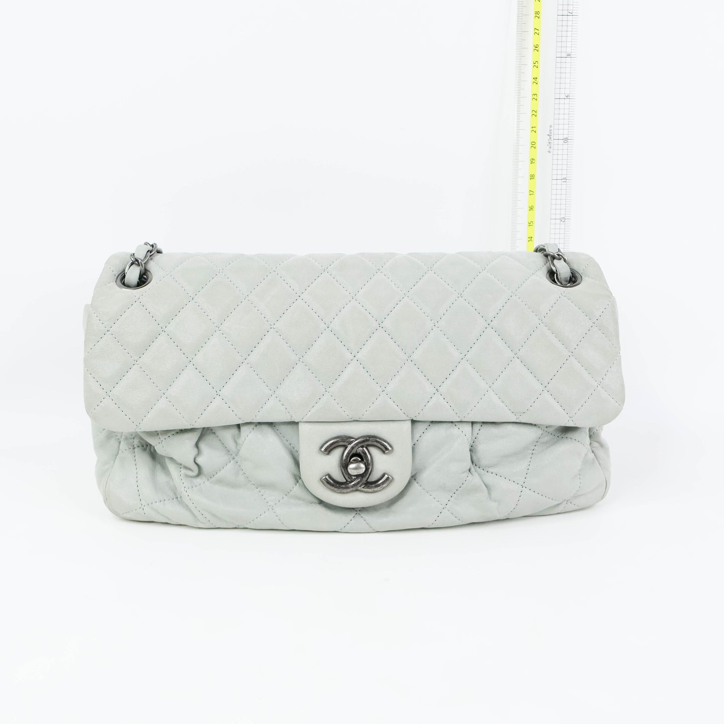 Chanel Calfskin Flap Bag Grey
