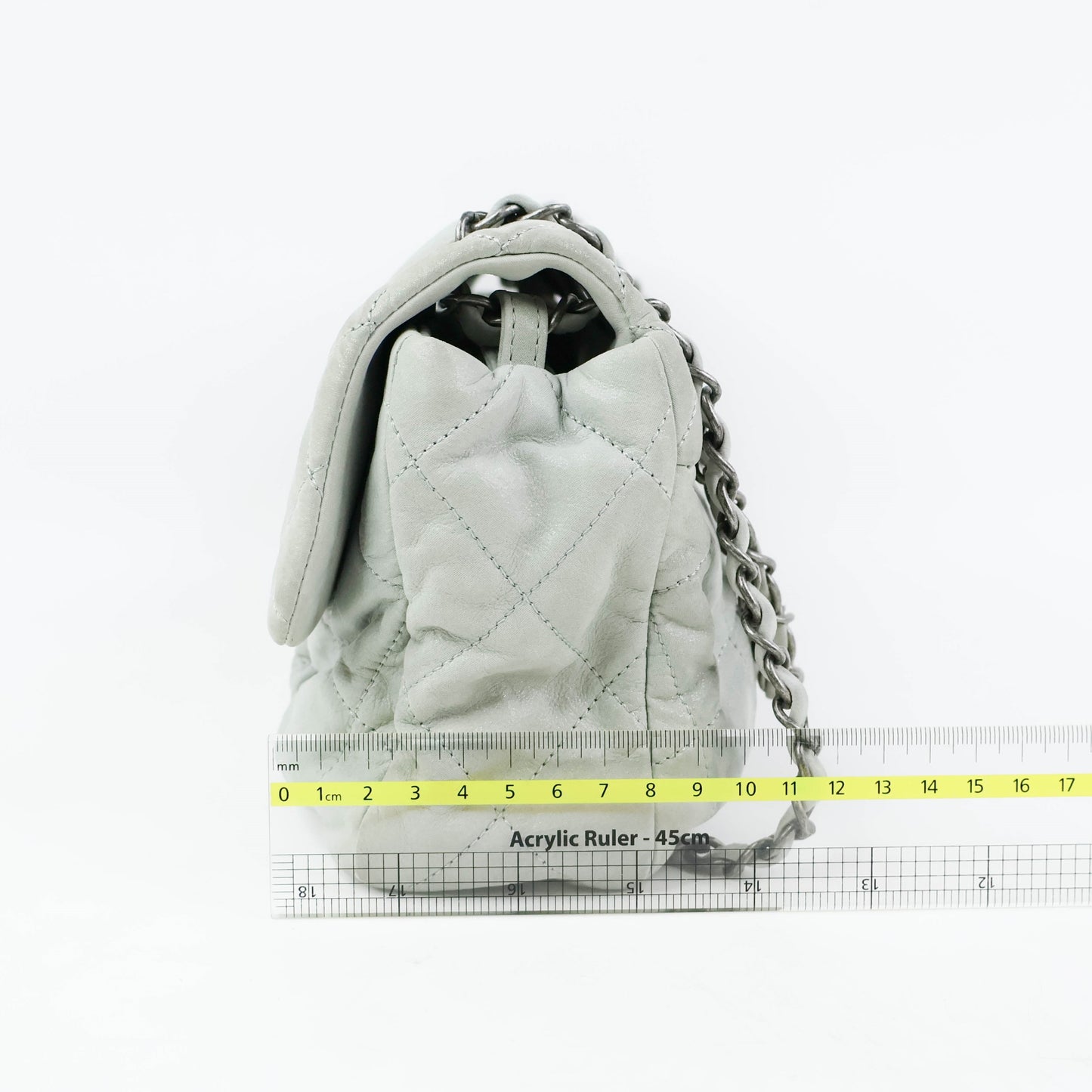 Chanel Calfskin Flap Bag Grey