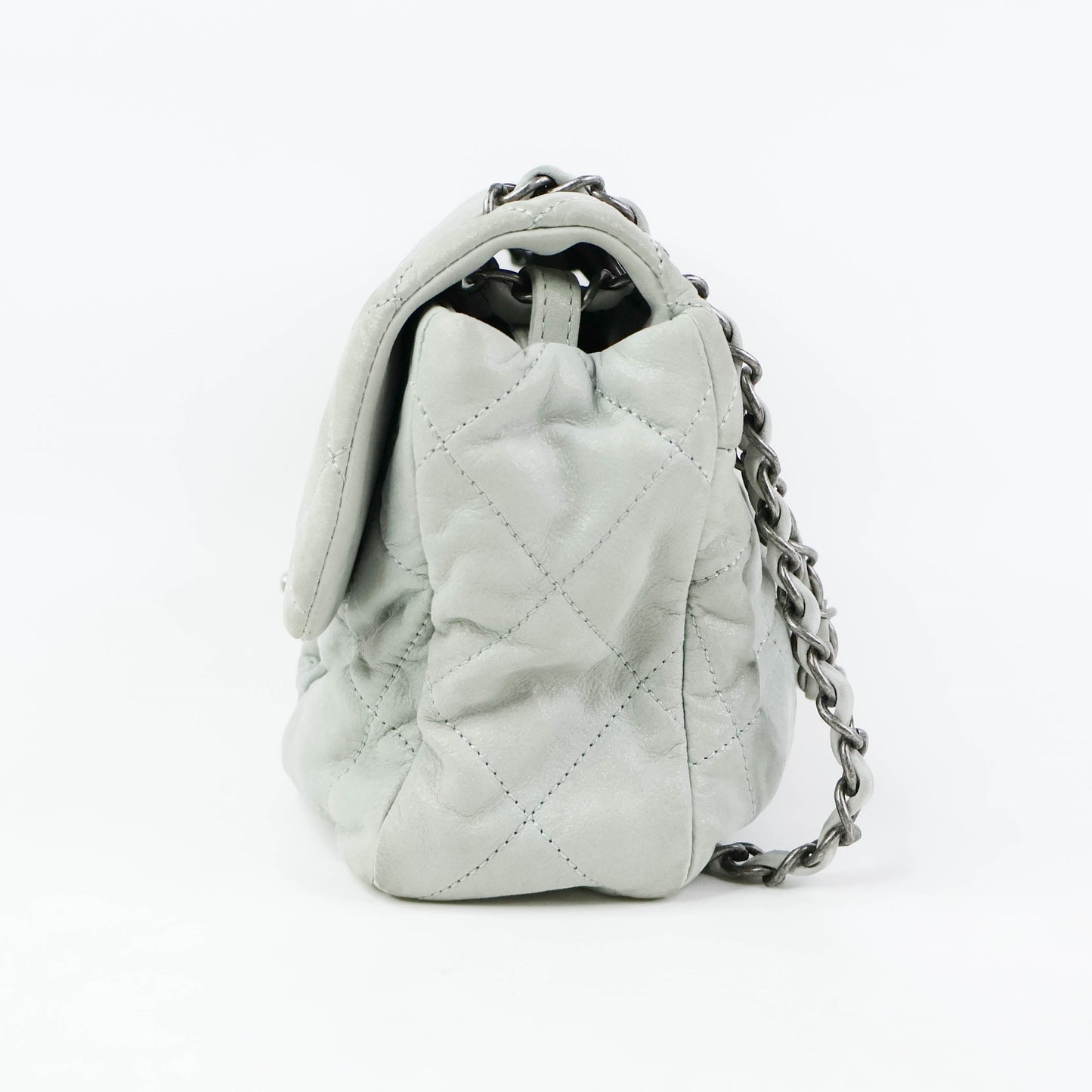 Chanel Calfskin Flap Bag Grey