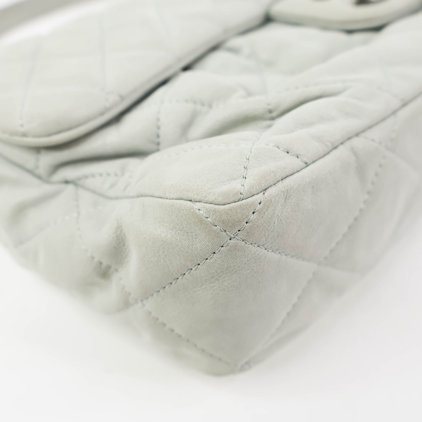 Chanel Calfskin Flap Bag Grey