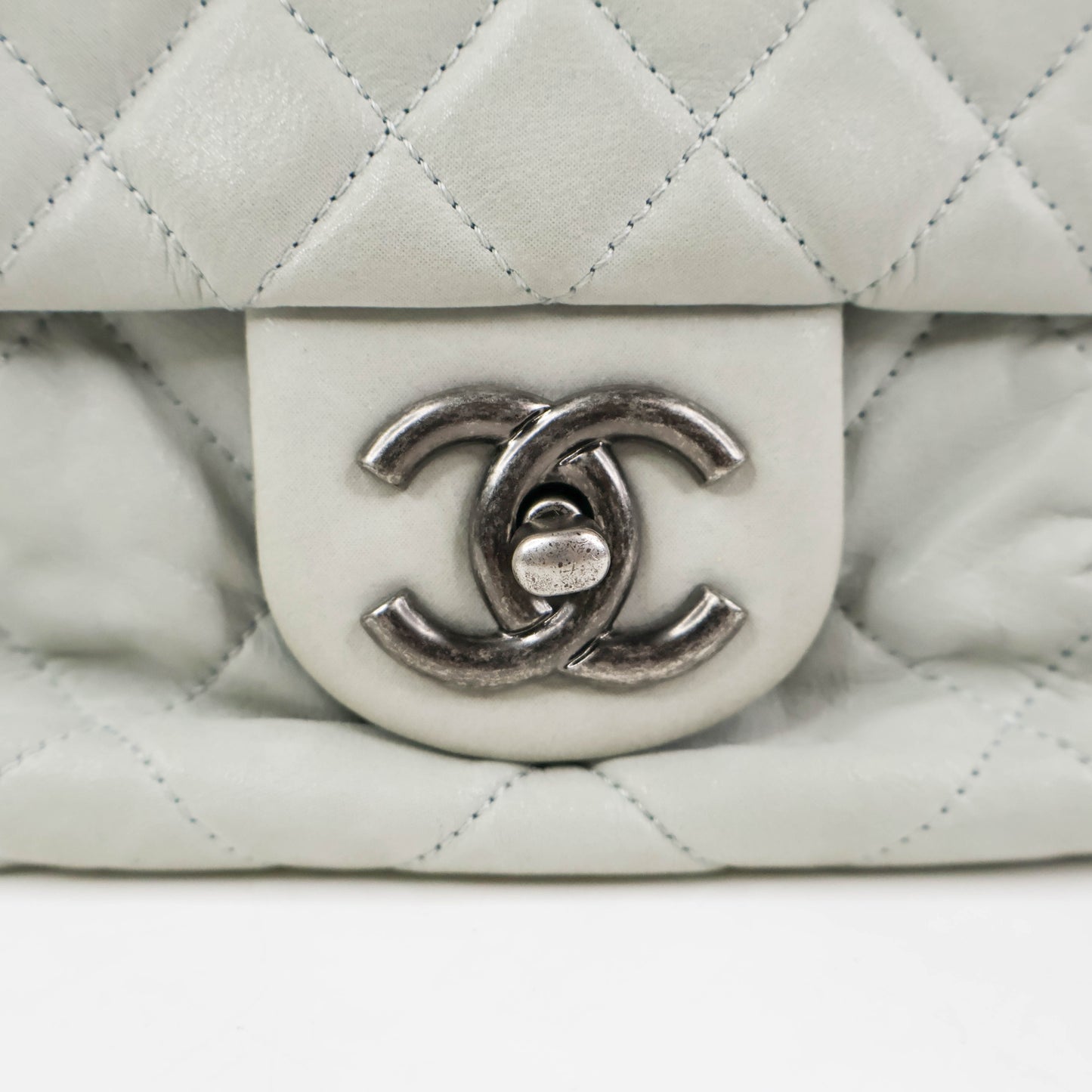 Chanel Calfskin Flap Bag Grey