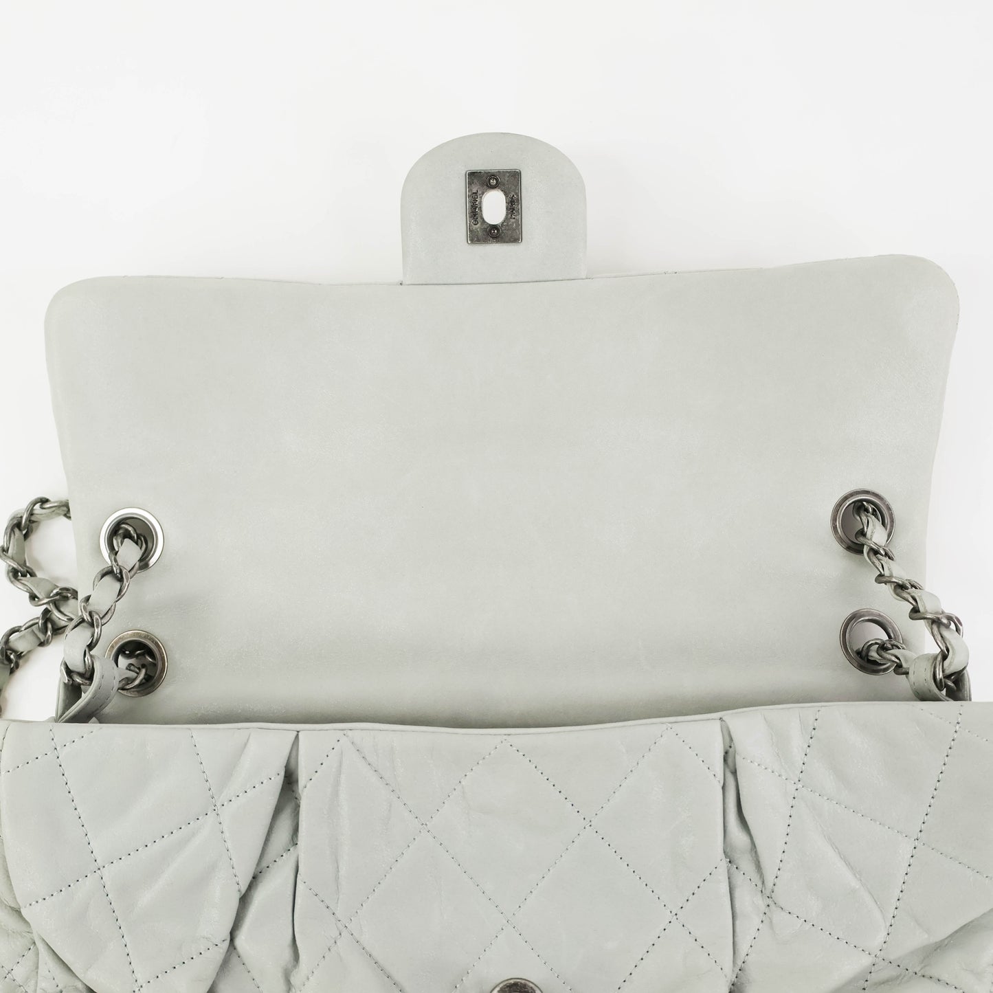 Chanel Calfskin Flap Bag Grey