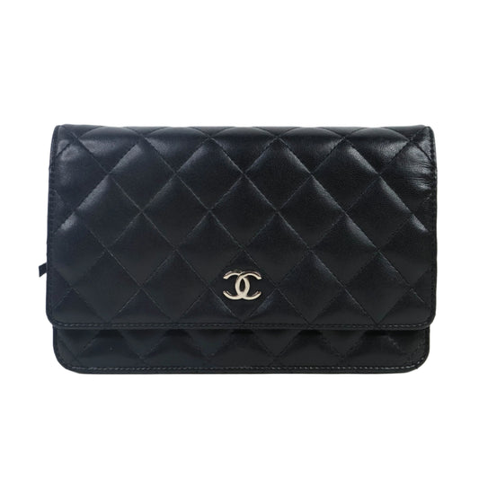 Chanel Lambskin Wallet On Chain Black