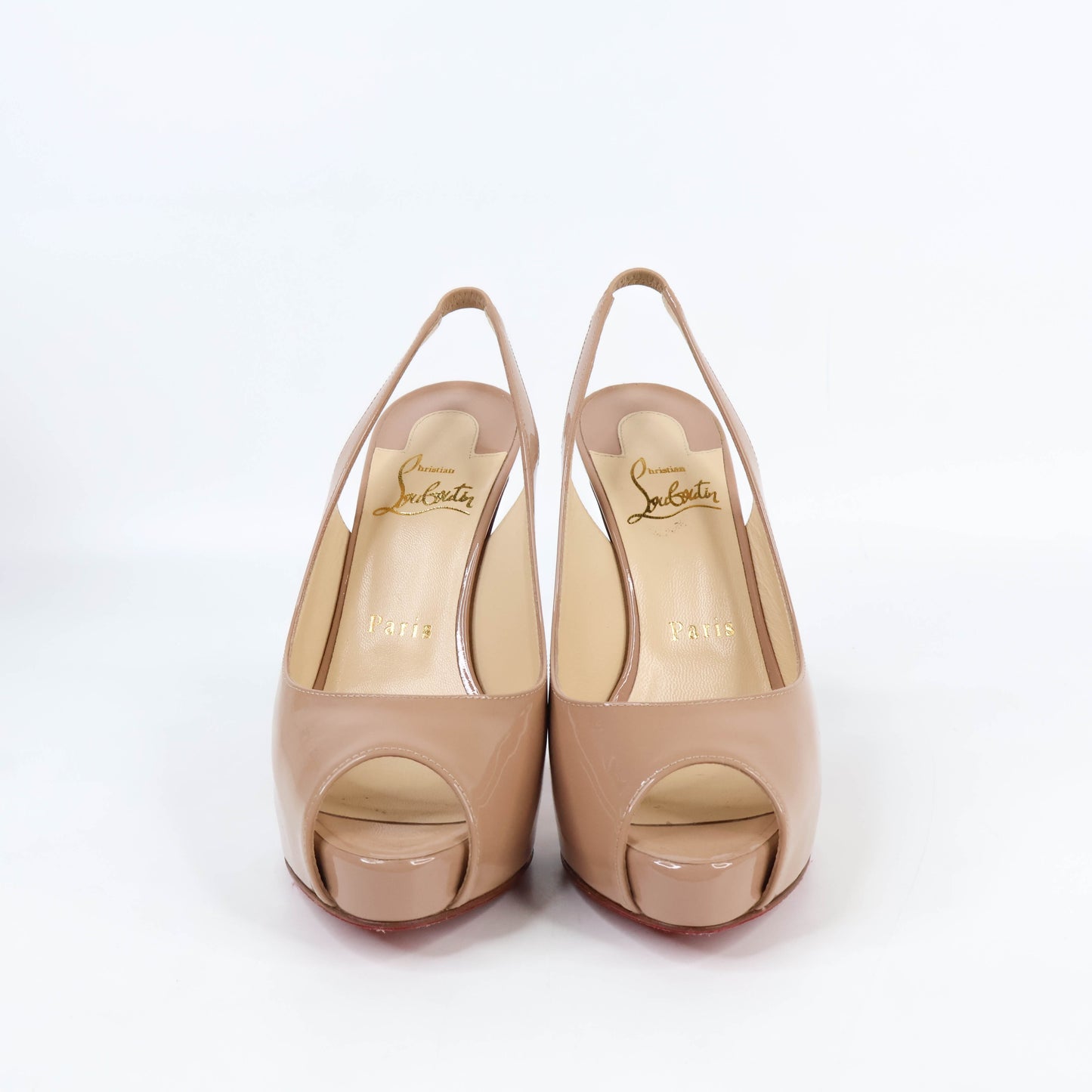 Christian Louboutin Sling Back Patent Nude 36