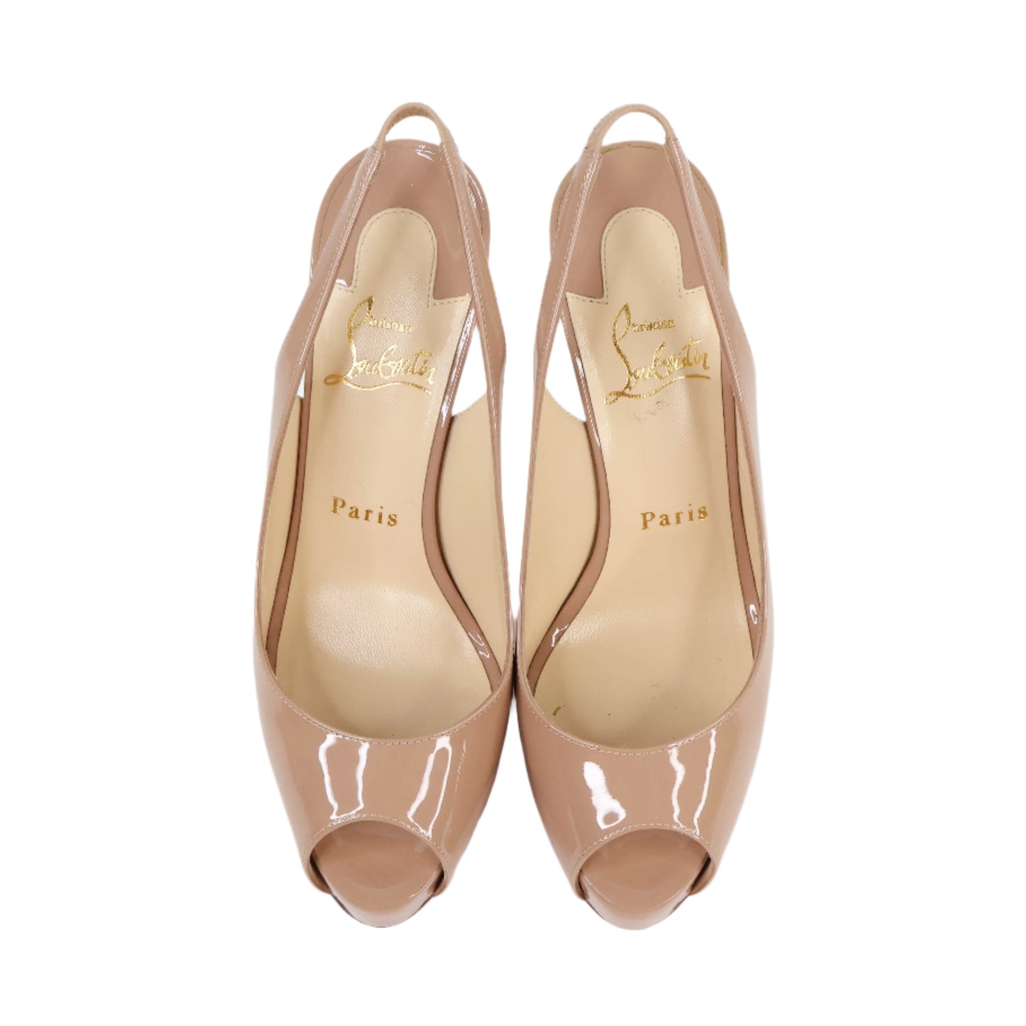 Christian Louboutin Sling Back Patent Nude 36