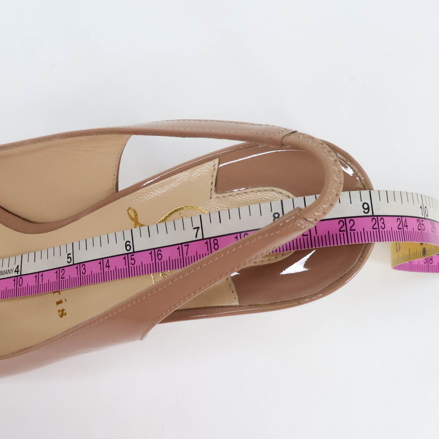 Christian Louboutin Sling Back Patent Nude 36