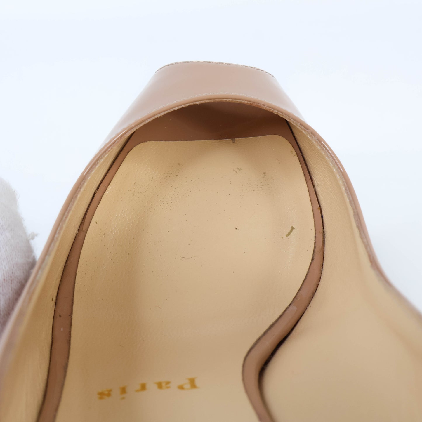 Christian Louboutin Sling Back Patent Nude 36