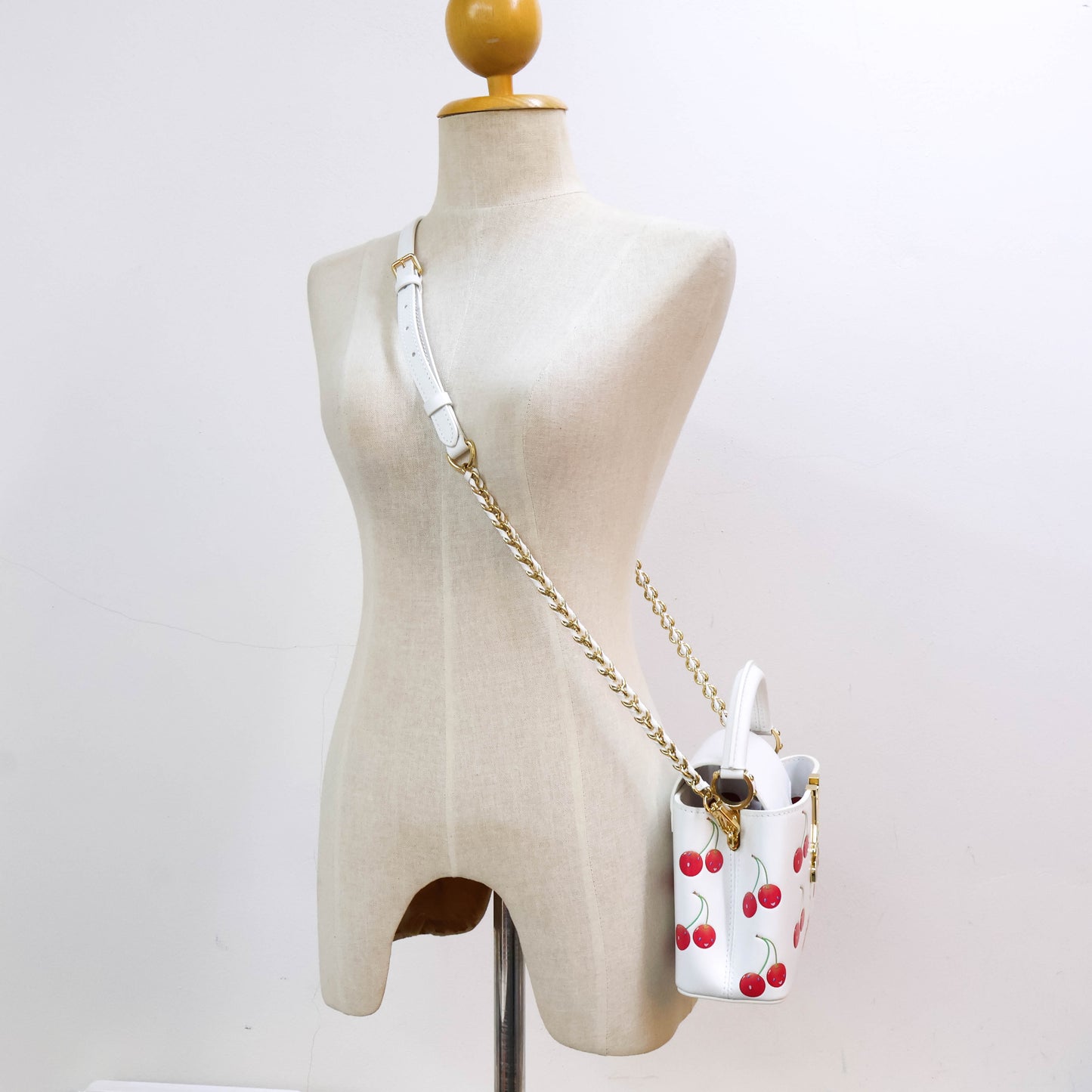 Louis Vuitton x TM Capucines Mini White Cherry