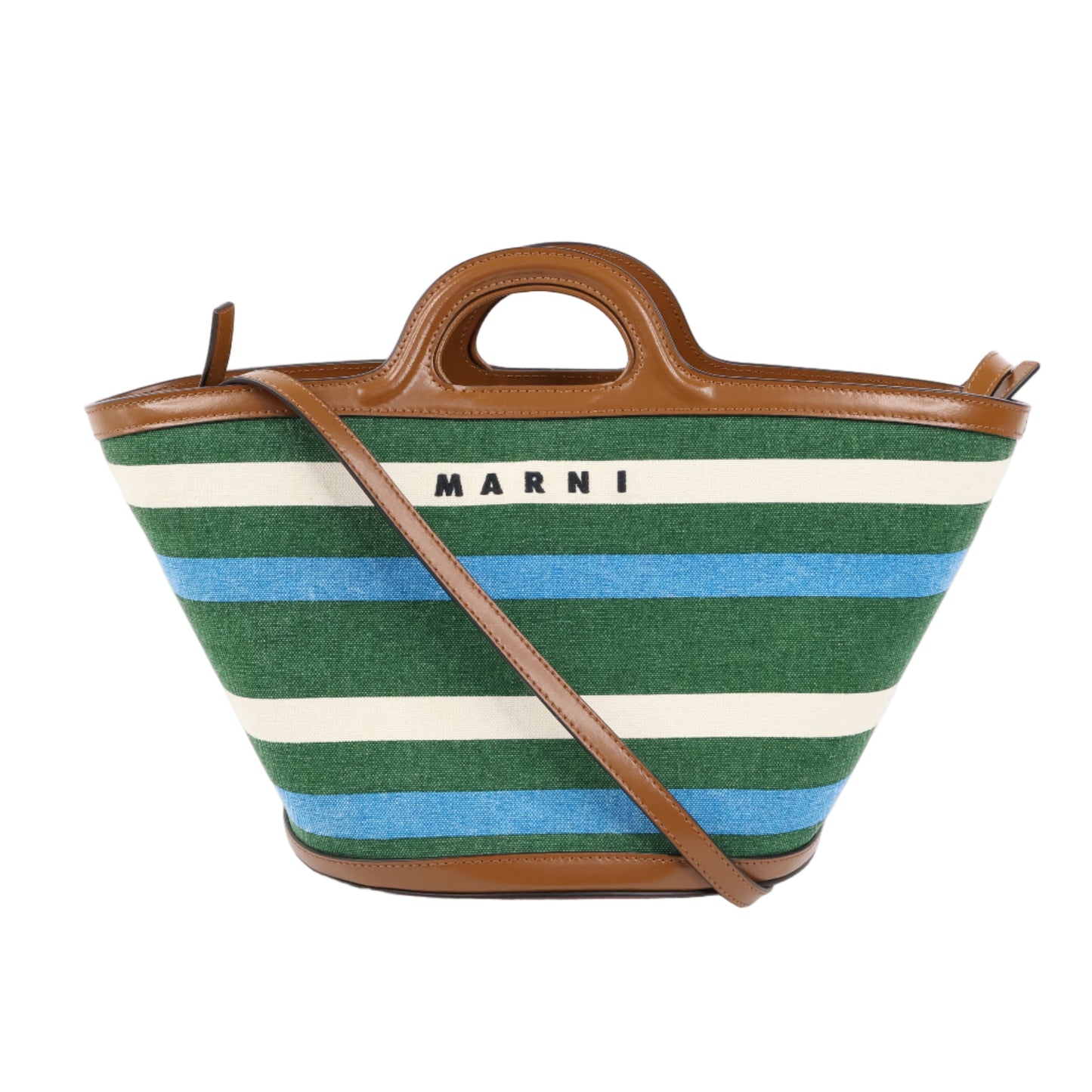 Marni Tote Tropicalia Small Canvas Green/Blue/White