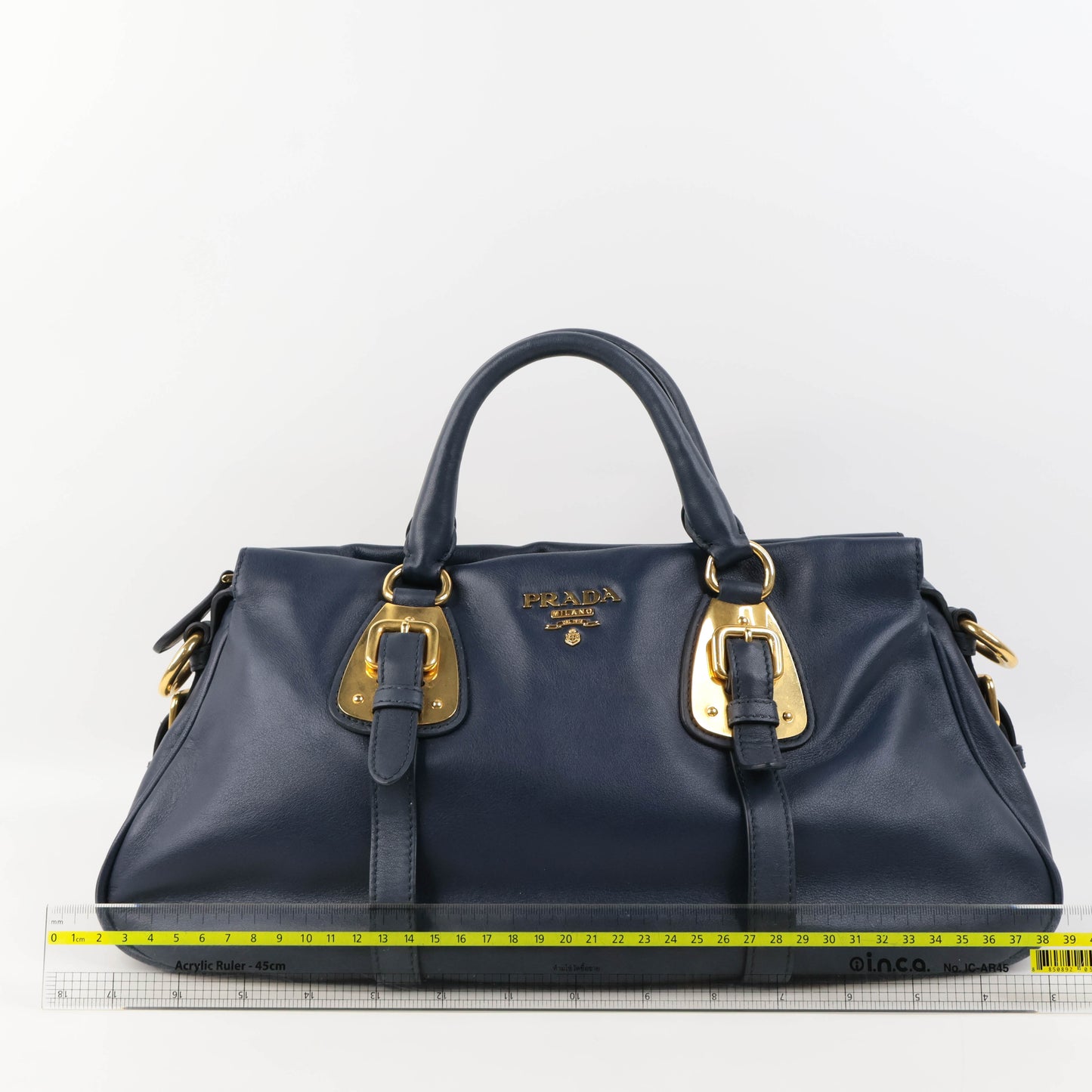 Prada Handbag Leather Navy