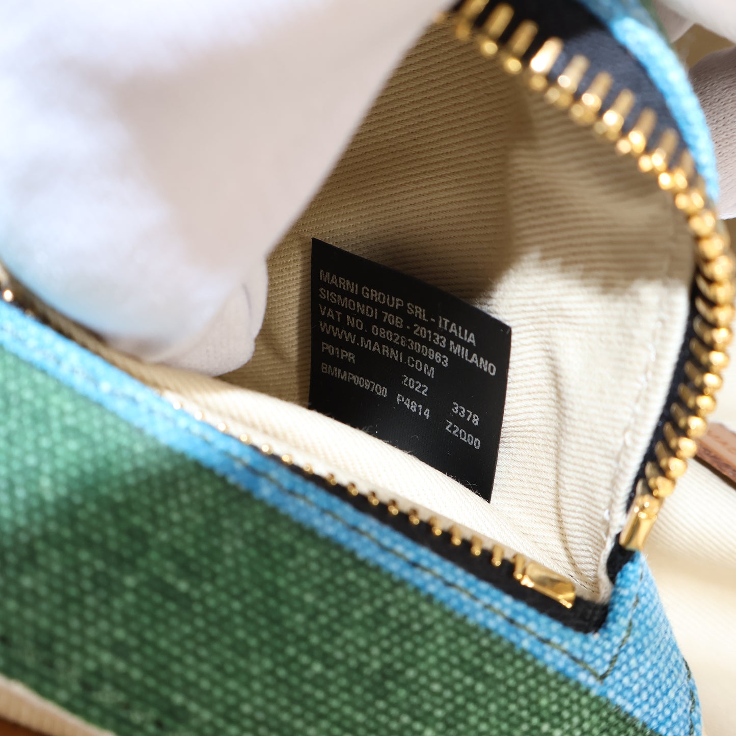 Marni Tote Tropicalia Small Canvas Green/Blue/White