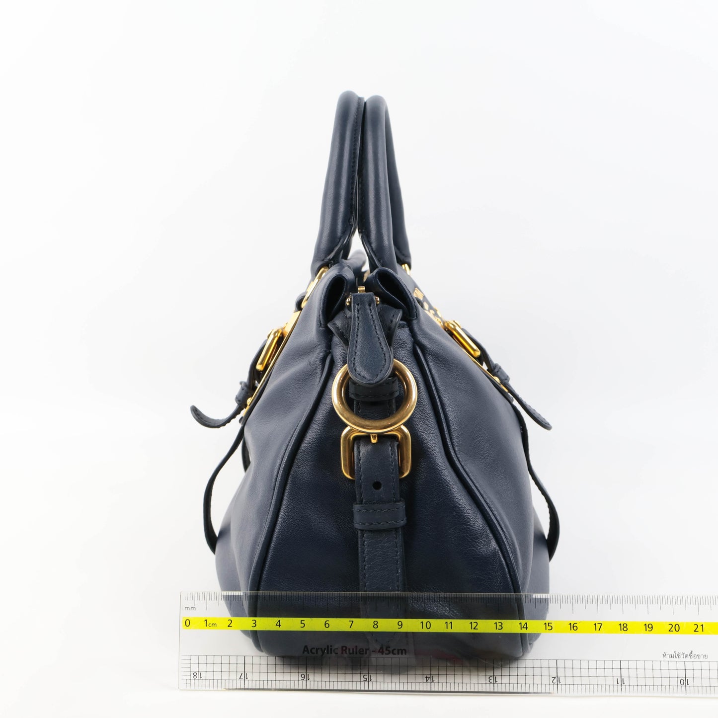 Prada Handbag Leather Navy