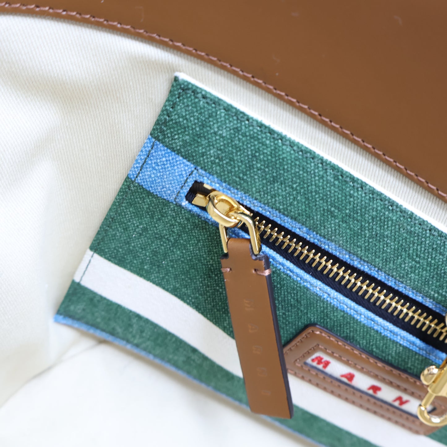 Marni Tote Tropicalia Small Canvas Green/Blue/White