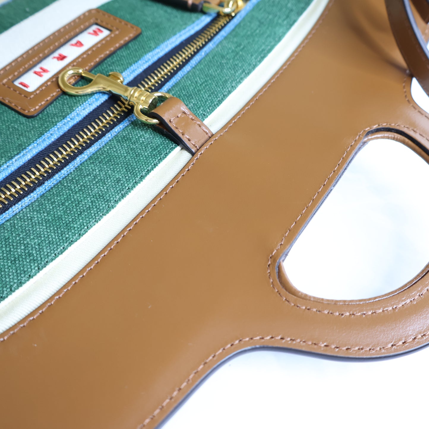 Marni Tote Tropicalia Small Canvas Green/Blue/White