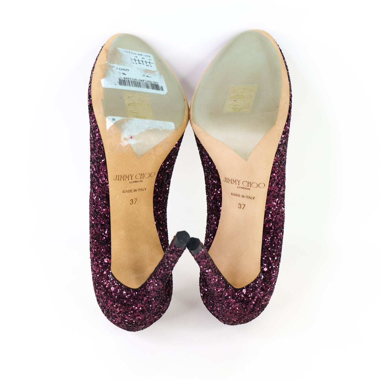 Jimmy Choo Pumps Glitter Red Black 37