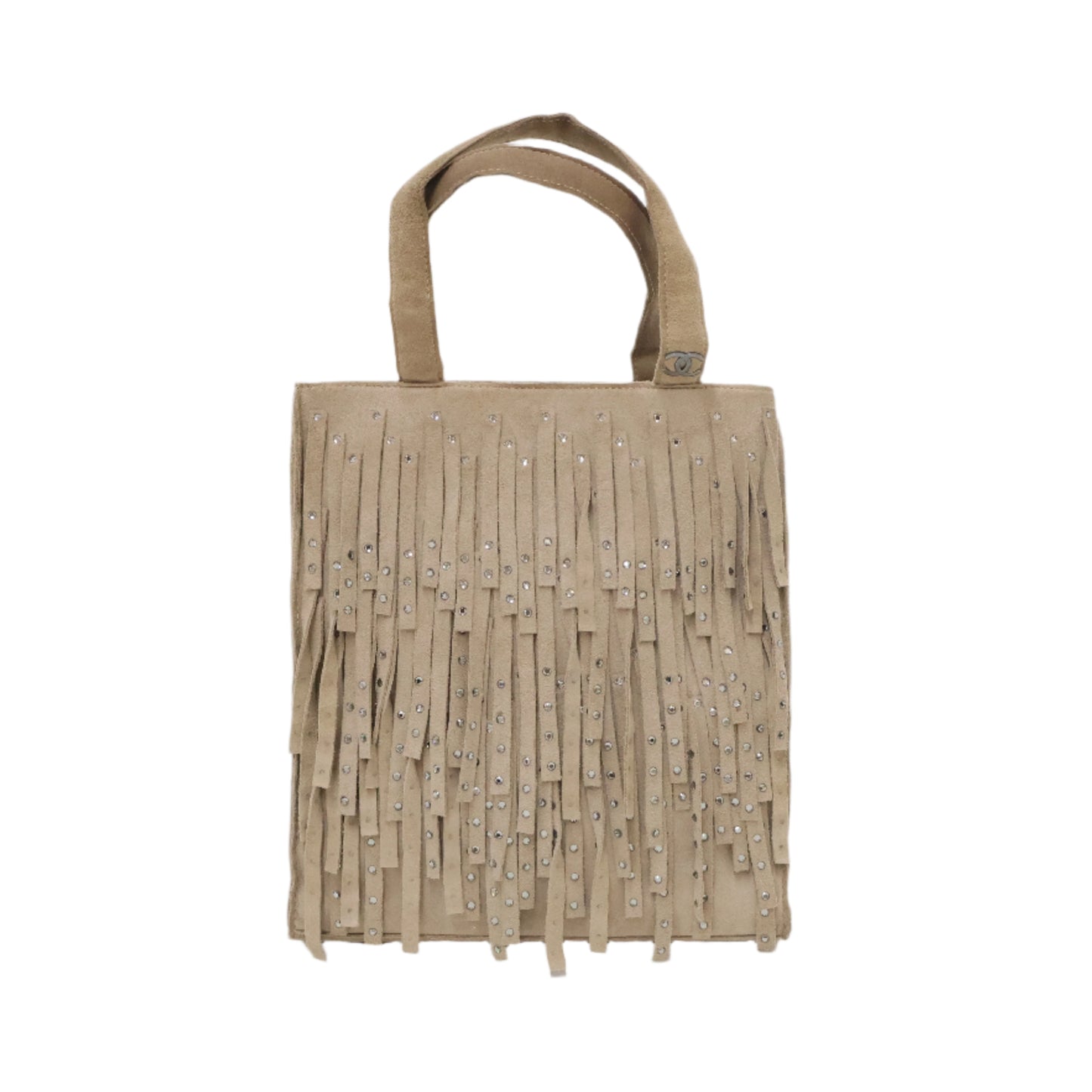 Chanel Mini Tote Bag Suede Fringe Brown