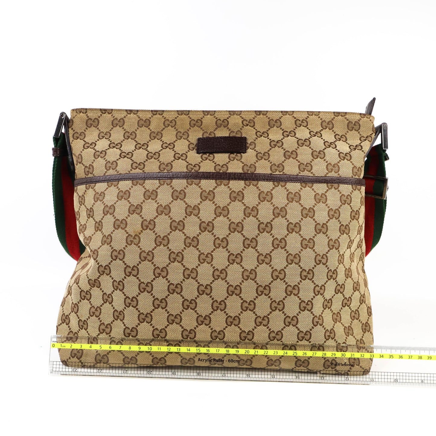 Gucci Messenger Bag Canvas Brown Green/Red