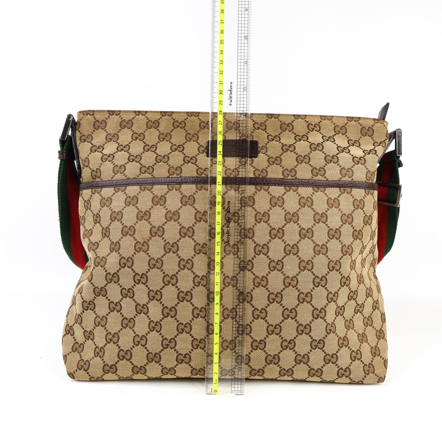 Gucci Messenger Bag Canvas Brown Green/Red